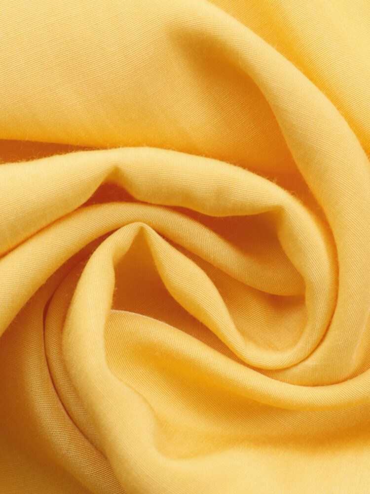 Einfarbiges Plissiertes Maxikleid Aus Chiffon Mit Puffärmeln Für Den Alltag