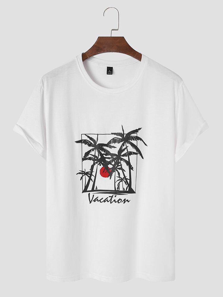 Herren Seaside Scenery Graphic Hawaii Style Weiches Atmungsaktives All Matched T-shirt