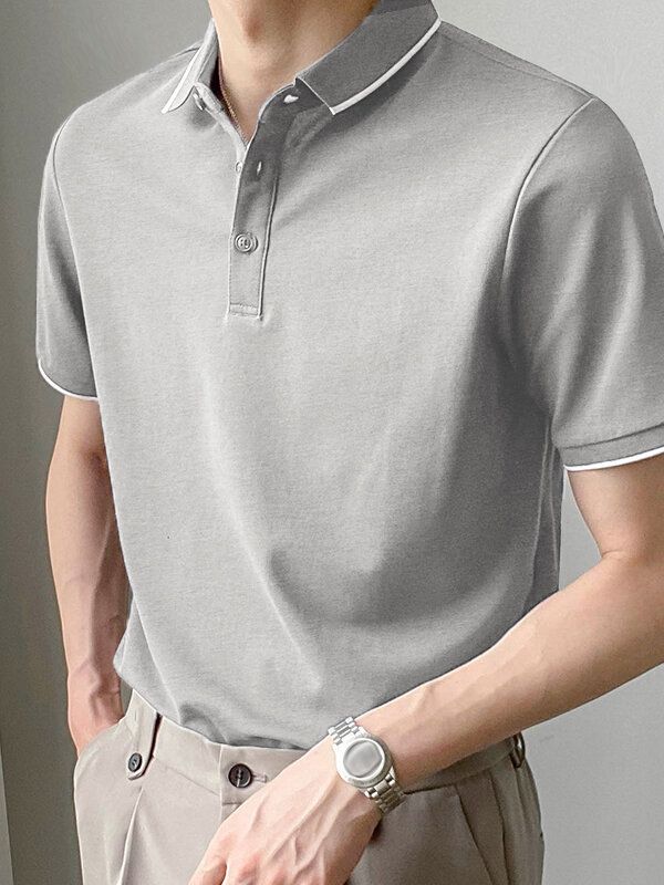 Herren Slim Contrast Color Casual Slim Fit Basic Golf Tennis T-shirt