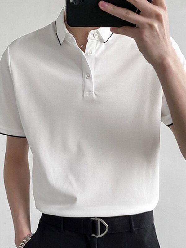 Herren Slim Contrast Color Casual Slim Fit Basic Golf Tennis T-shirt