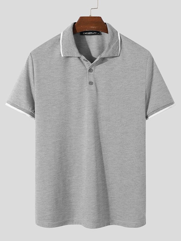 Herren Slim Contrast Color Casual Slim Fit Basic Golf Tennis T-shirt