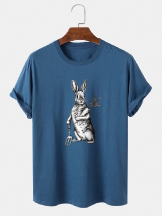 Herren-t-shirt Aus 100 % Baumwolle Mit Osterhasen-karotten-grafik Kurzärmlig