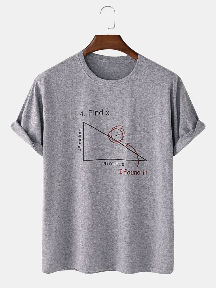 Herren-t-shirts Aus 100 % Baumwolle Mit Mathematik-geometrie-aufdruck