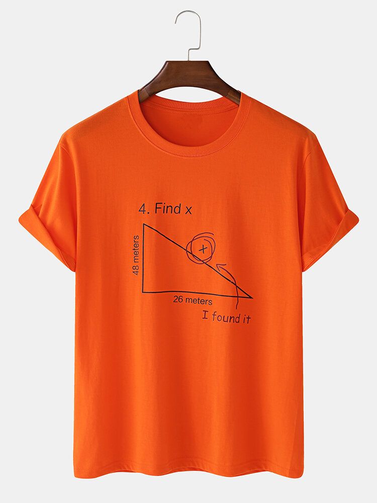 Herren-t-shirts Aus 100 % Baumwolle Mit Mathematik-geometrie-aufdruck