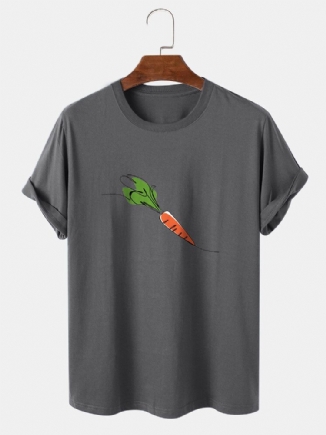 Kurzärmliges T-shirt Für Herren Aus 100 % Baumwolle Mit Cartoon-karotten-print