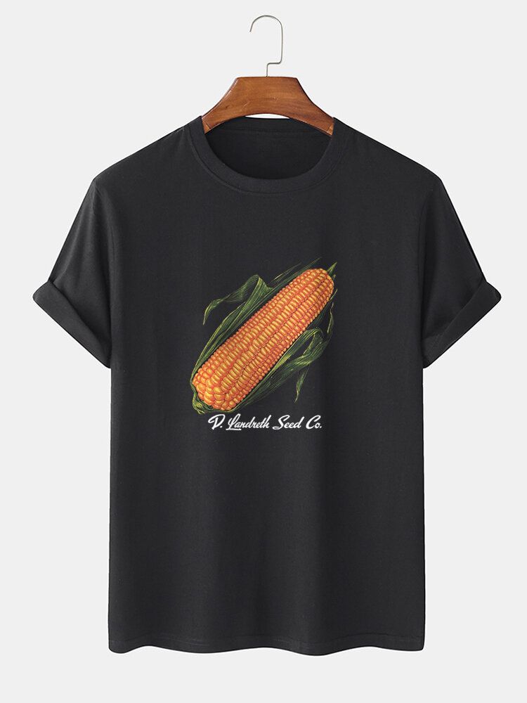 Kurzärmliges T-shirt Mit Corn-print Für Herren Aus 100 % Baumwolle Mit Rundhalsausschnitt