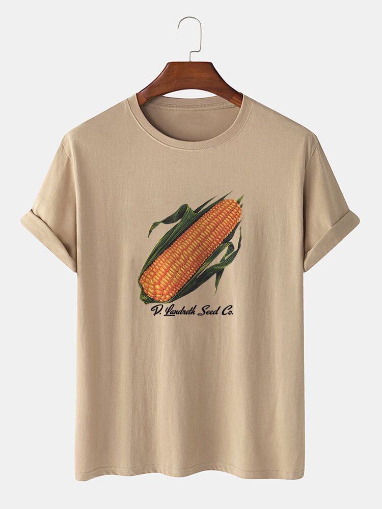 Kurzärmliges T-shirt Mit Corn-print Für Herren Aus 100 % Baumwolle Mit Rundhalsausschnitt