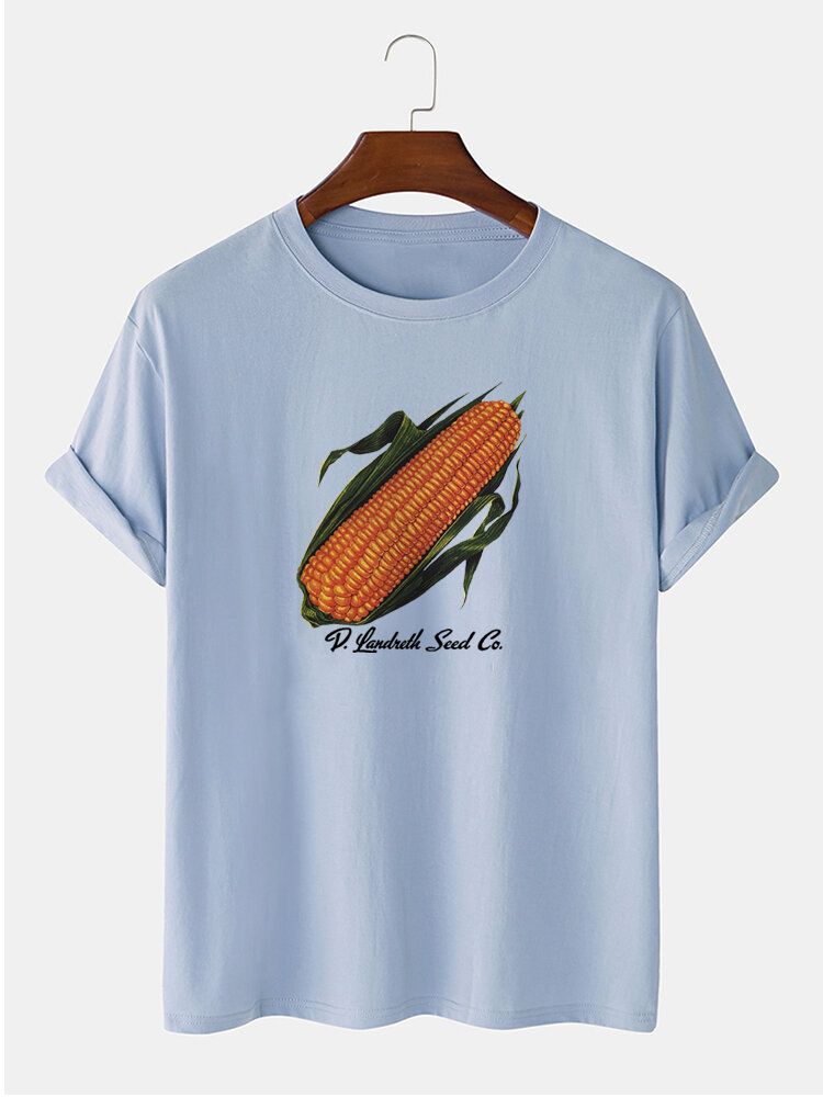 Kurzärmliges T-shirt Mit Corn-print Für Herren Aus 100 % Baumwolle Mit Rundhalsausschnitt