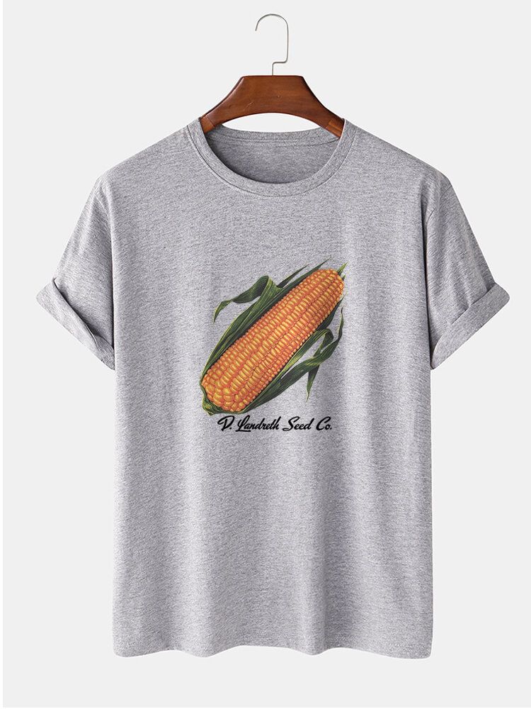 Kurzärmliges T-shirt Mit Corn-print Für Herren Aus 100 % Baumwolle Mit Rundhalsausschnitt