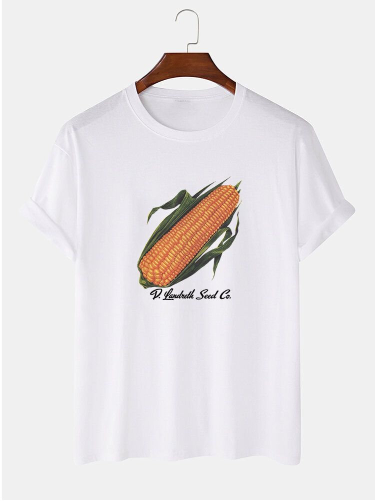 Kurzärmliges T-shirt Mit Corn-print Für Herren Aus 100 % Baumwolle Mit Rundhalsausschnitt