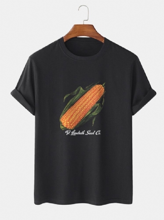 Kurzärmliges T-shirt Mit Corn-print Für Herren Aus 100 % Baumwolle Mit Rundhalsausschnitt