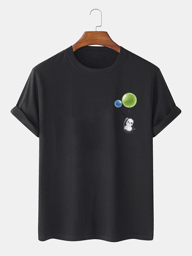 Kurzarm-t-shirts Aus 00 % Baumwolle Mit Süßem Cartoon-panda-print Für Herren