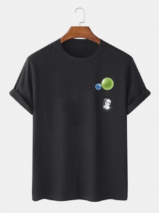 Kurzarm-t-shirts Aus 00 % Baumwolle Mit Süßem Cartoon-panda-print Für Herren