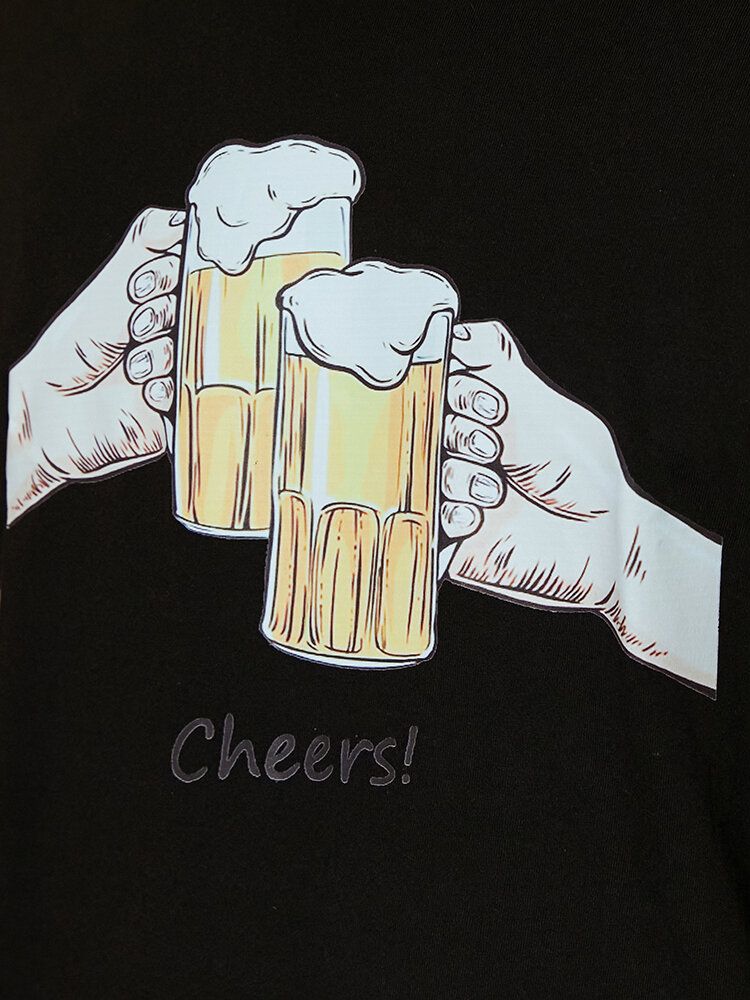 Kurzarm-t-shirts Aus Baumwolle Mit Rundhalsausschnitt Und Grafik Von Beers Cheers Für Herren