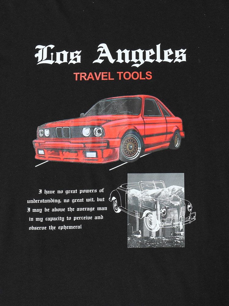 Lässiges T-shirt Mit Rundhalsausschnitt Und Rundhalsausschnitt Graffiti-auto-print Buchstabedruck Saum