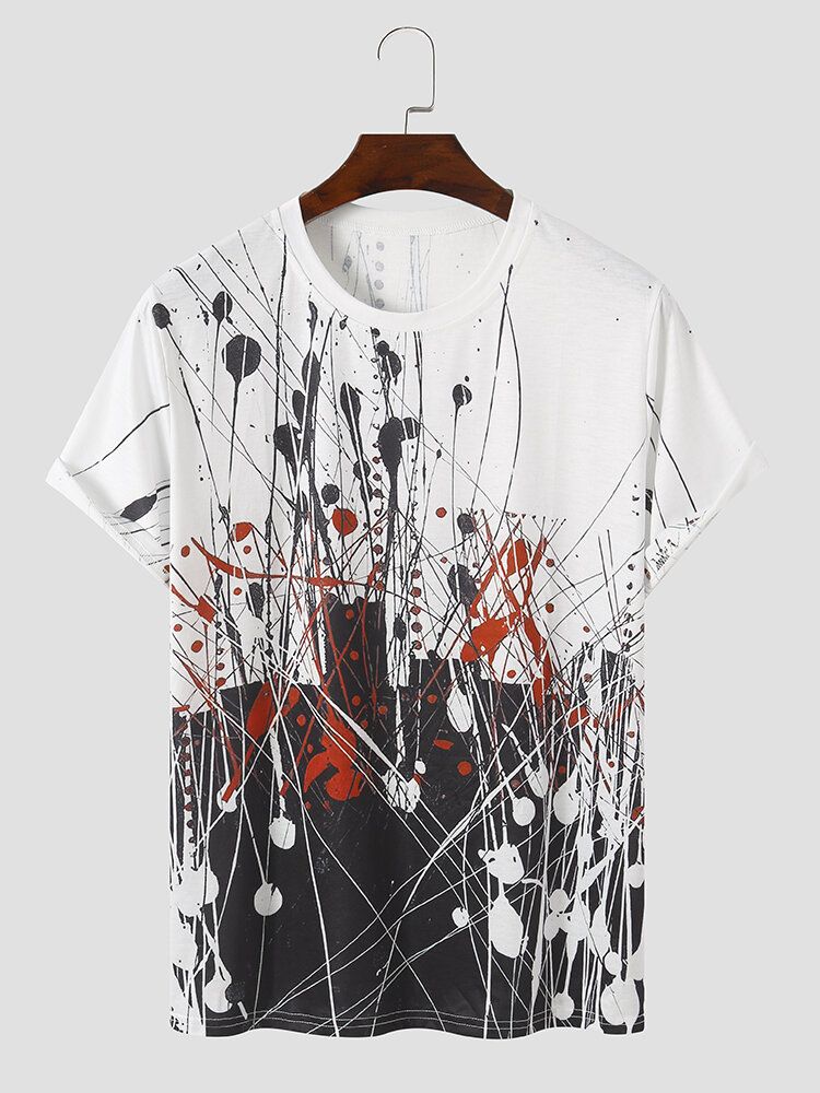 Men Splash Ink Sketches Graffiti Soft Graceful Leisure Alle Aufeinander Abgestimmten T-shirts