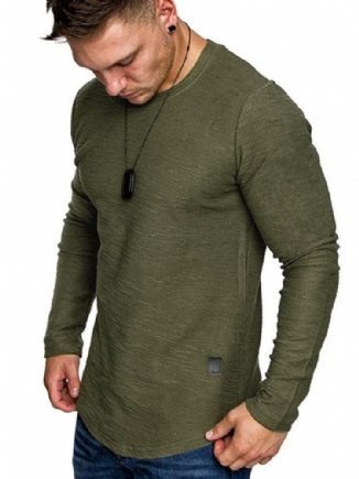 Schlichtes Einfaches Basic-t-shirt Mit Abgerundetem Saum Für Herren