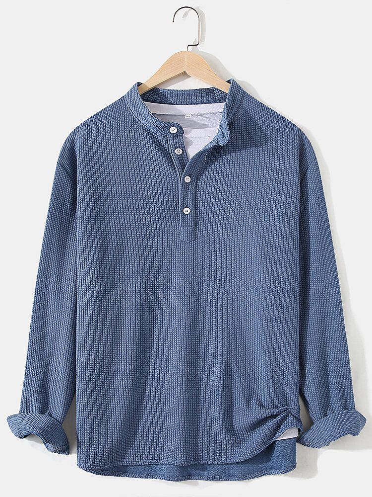 Langärmliges Henley-hemd Aus Jacquard-strickgewebe Für Herren