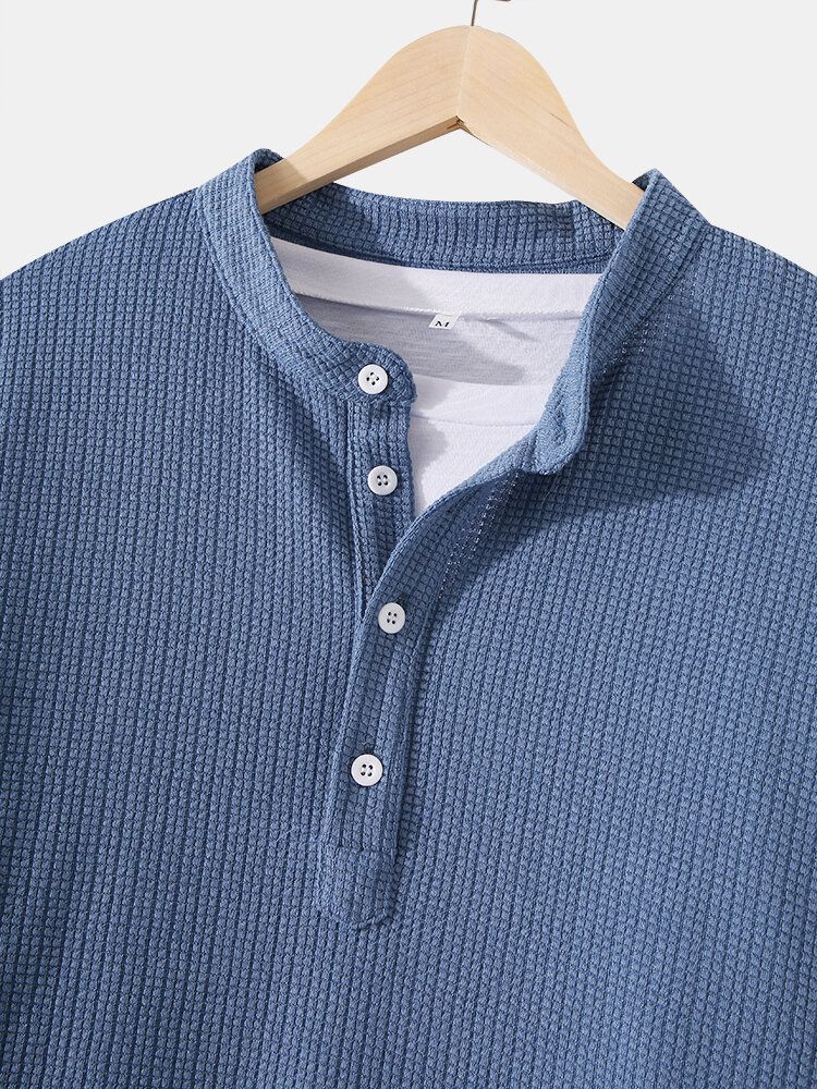 Langärmliges Henley-hemd Aus Jacquard-strickgewebe Für Herren