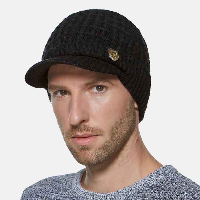 2 Stück Herren Winter Plus Samt Warme Kaschmirmütze Strickmützen Schal Maske Outdoor Wilde Elastische Verstellbare Winddichte Beanie Totenkopfmütze