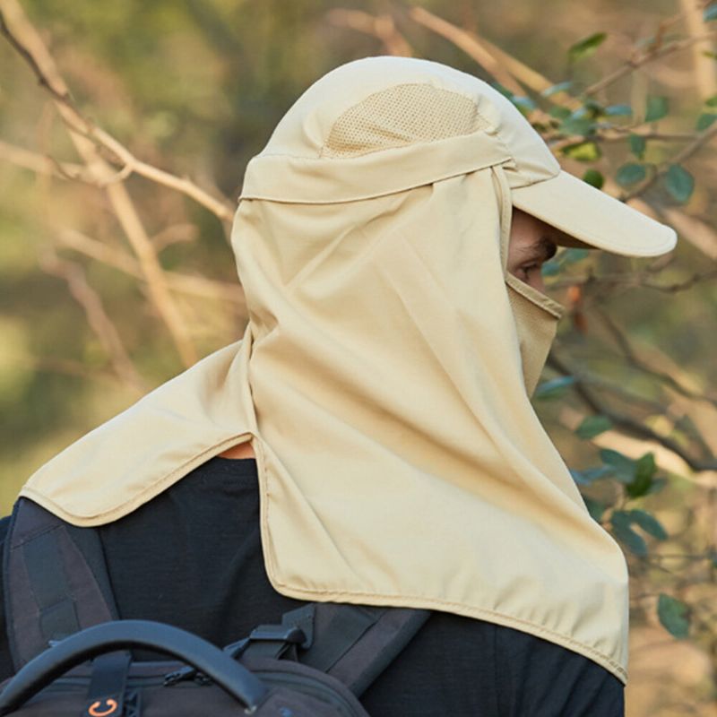 Abnehmbarer Unisex-nylon-maskenvorhang Vergrößerter Schal Outdoor-sonnenschutz Bergsteigen Hut Sommer Faltbare Baseballmütze