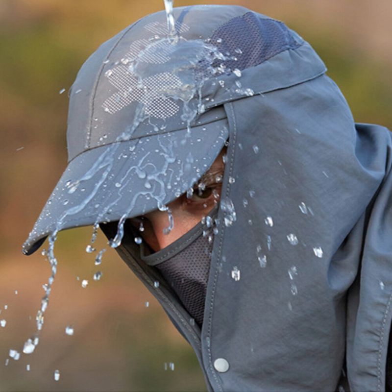 Abnehmbarer Unisex-nylon-maskenvorhang Vergrößerter Schal Outdoor-sonnenschutz Bergsteigen Hut Sommer Faltbare Baseballmütze