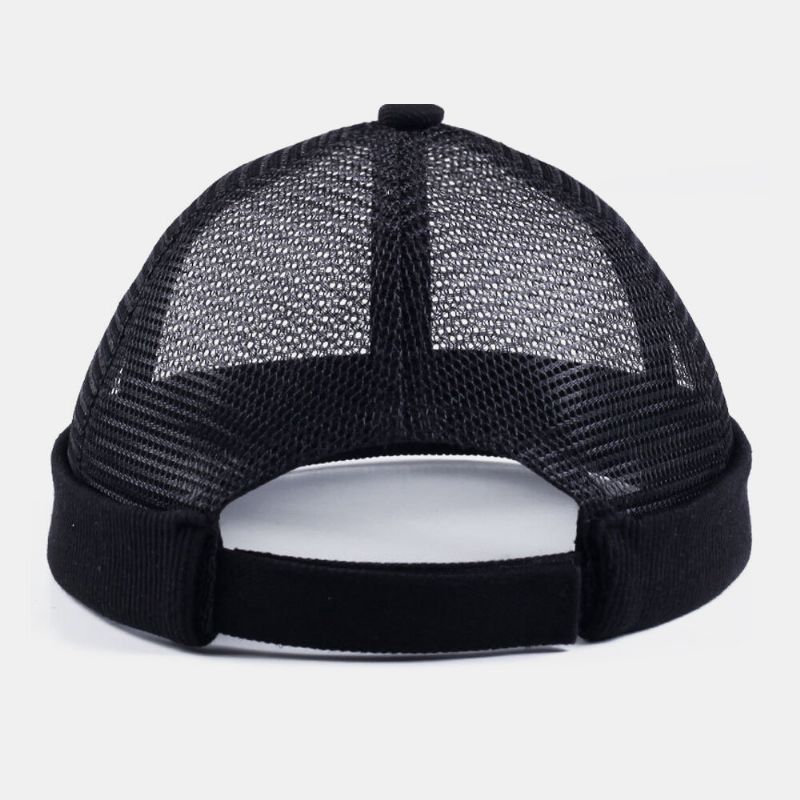 Atmungsaktive Modische Outdoor-mütze Ohne Krempe Aushöhlen Vollmaschig Unisex Landlord Cap Skull Cap