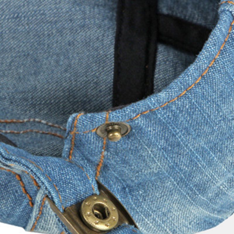 Ballonmütze Für Herren Gewaschener Denim Solide Steppnähte Outdoor Atmungsaktiv Sonnenschutz Lässig Vintage-vorwärtshut Baskenmütze Schiebermütze