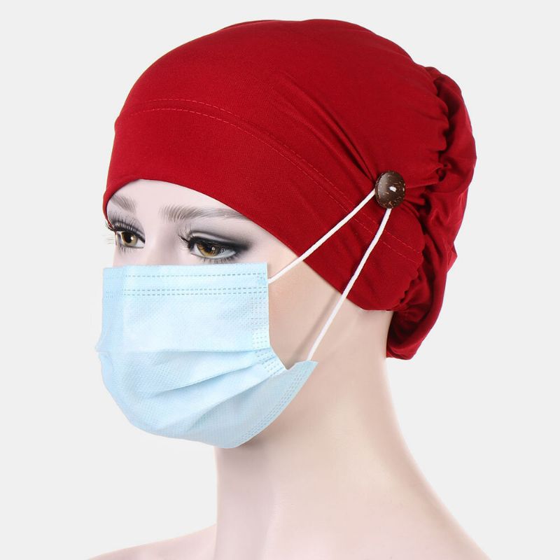 Beanie-mütze Mehrfarbig Chemotherapie-mütze Knopf Montierbare Ohren Anti-legging