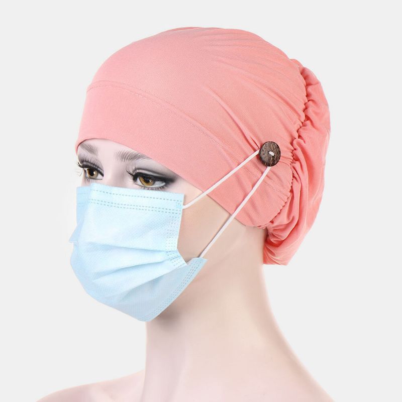 Beanie-mütze Mehrfarbig Chemotherapie-mütze Knopf Montierbare Ohren Anti-legging