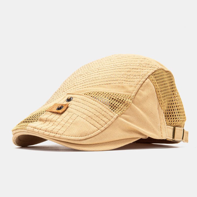 Collrown Herren Baumwolle Mesh Atmungsaktiv Casual Outdoor Sonnenschutz Forward Hat Flat Hat Barett Cap