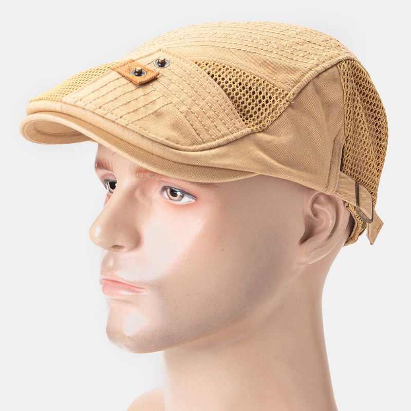 Collrown Herren Baumwolle Mesh Atmungsaktiv Casual Outdoor Sonnenschutz Forward Hat Flat Hat Barett Cap