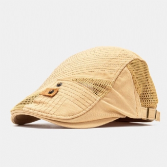 Collrown Herren Baumwolle Mesh Atmungsaktiv Casual Outdoor Sonnenschutz Forward Hat Flat Hat Barett Cap