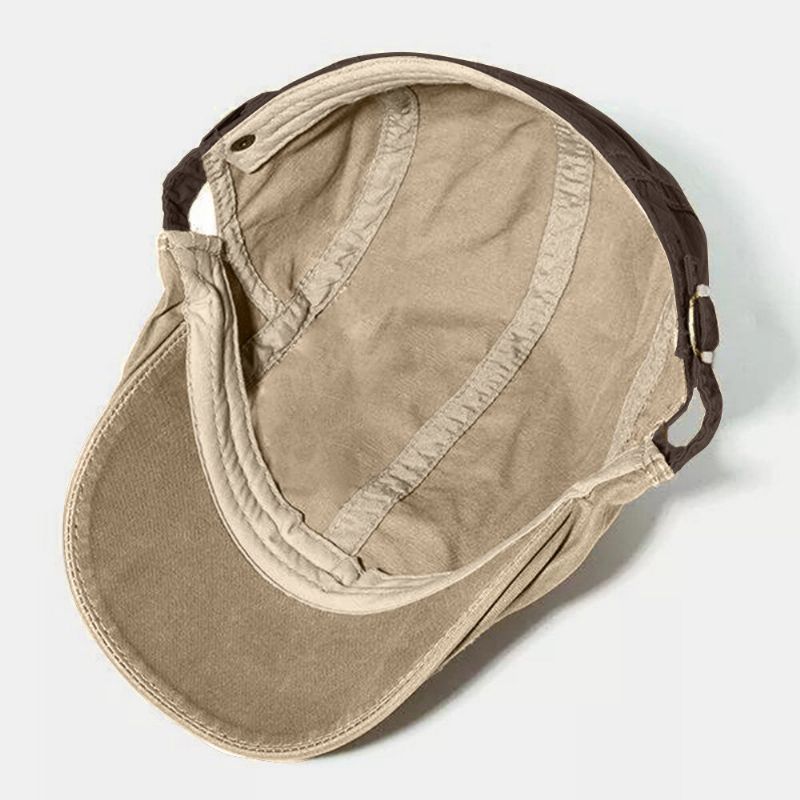 Collrown Herren Farblich Passende Nähte Patch Barets Outdoor Casual Sonnenschutz Verstellbare Schiebermützen