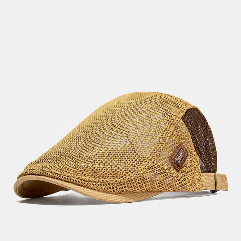 Collrown Herren Mesh Ivy Cap Kontrastfarbe Patchwork Atmungsaktiv Lässig Berets Flat Caps