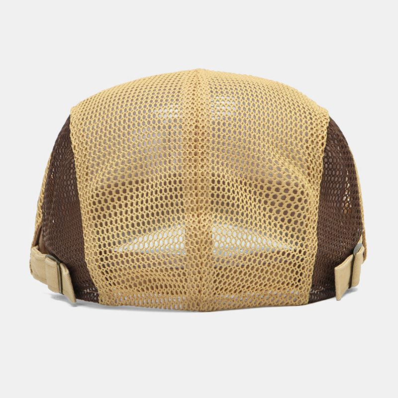 Collrown Herren Mesh Ivy Cap Kontrastfarbe Patchwork Atmungsaktiv Lässig Berets Flat Caps