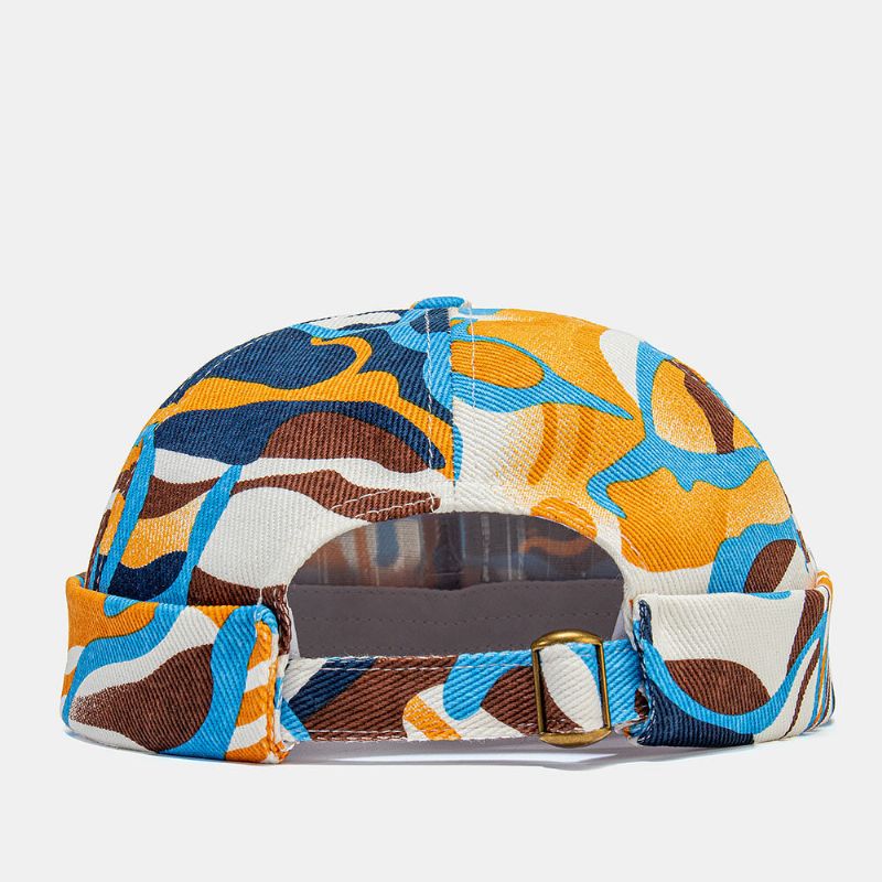 Collrown Unisex-baumwolle Buntes Graffiti-muster Drucken Retro-mode-sonnenschirm Krempenlose Mütze Landlord Cap Skull Cap