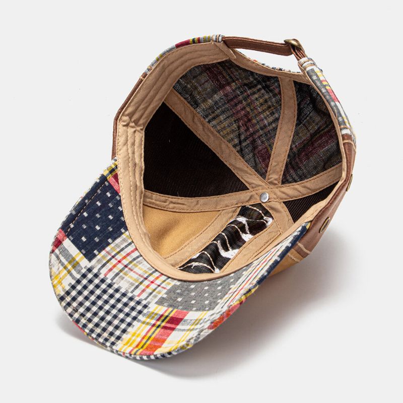 Collrown Unisex-patchwork-gittermuster Fashion Young Sunshade Baseball Hat