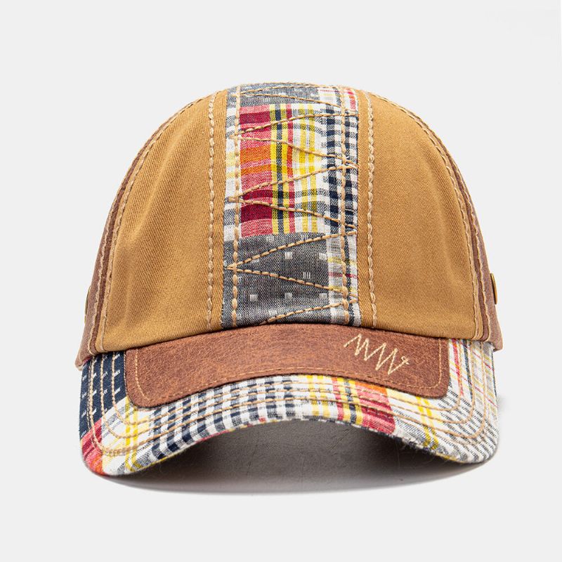 Collrown Unisex-patchwork-gittermuster Fashion Young Sunshade Baseball Hat