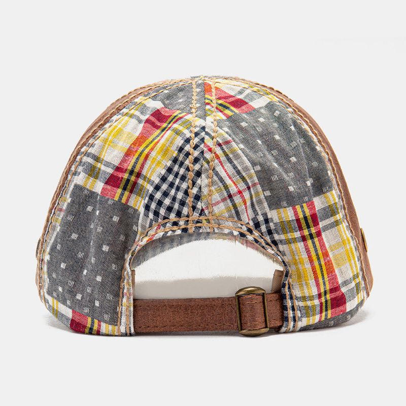 Collrown Unisex-patchwork-gittermuster Fashion Young Sunshade Baseball Hat