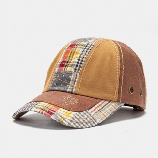 Collrown Unisex-patchwork-gittermuster Fashion Young Sunshade Baseball Hat