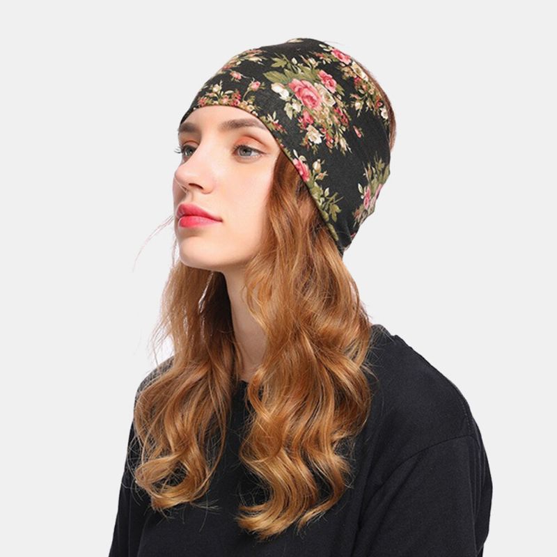 Damen Blumenmütze Beanie Schal Turban Head Wrap Cap