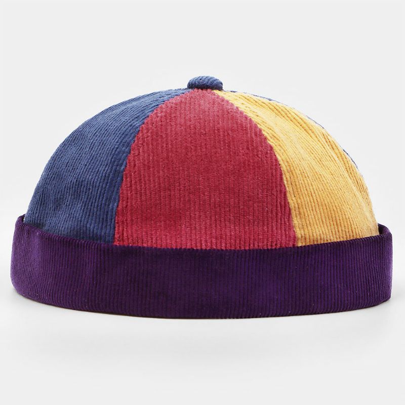 Damen Bucket Hat Aus Kordsamt Mit Lettern-stickerei Farblich Passend Warmer Sonnenschirm Randlose Beanie Vermieter-kappe Schädelkappe