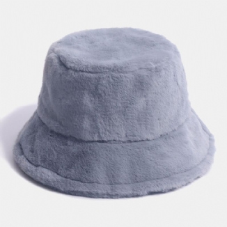 Damen Bucket Hat Kaninchenfell Kuppel Verdicken Wärme Winddicht Ohrenschutz Hut