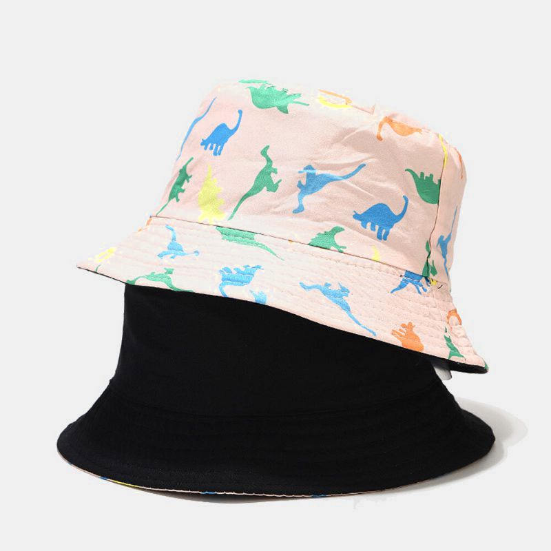 Damen Doppelseitiger Cartoon Druck Sommer Outdoor Uv Schutz Casual Sonnenhut Bucket Hat