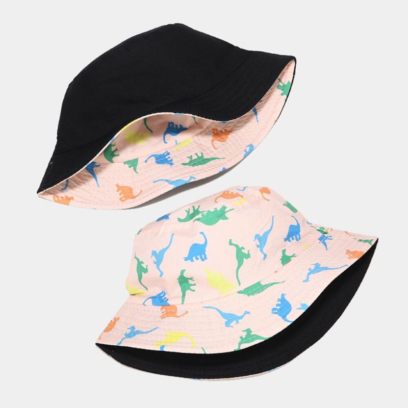 Damen Doppelseitiger Cartoon Druck Sommer Outdoor Uv Schutz Casual Sonnenhut Bucket Hat