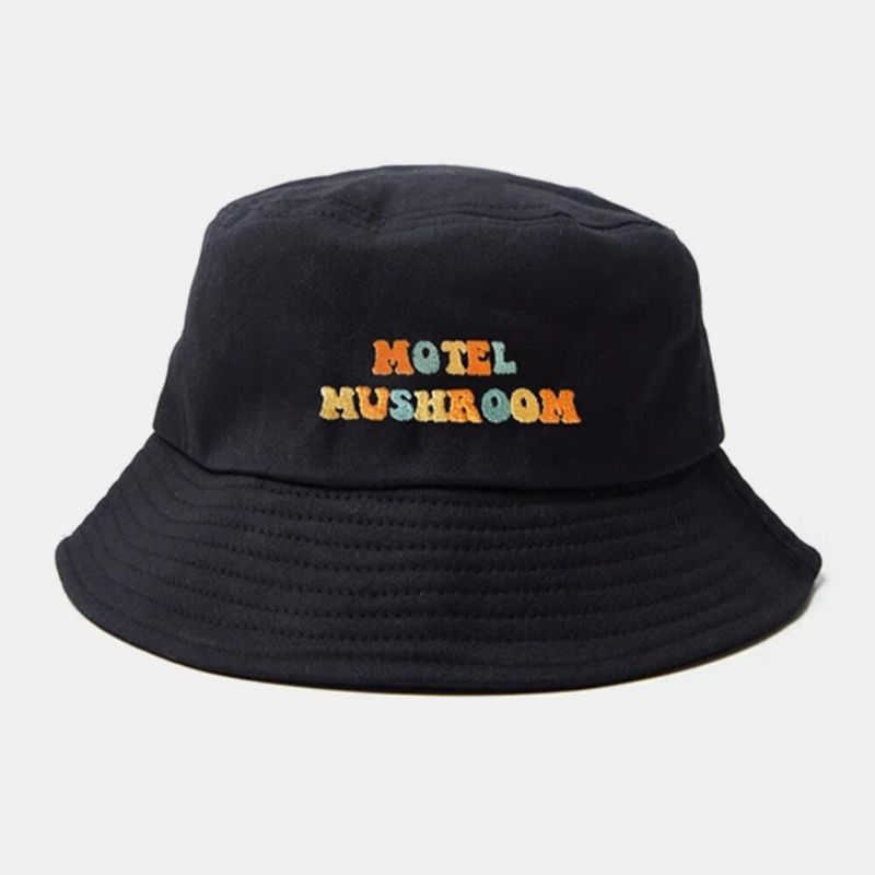 Damen Herren Motel Mushroom Print Pattern Outdoor Casual Sunshade Bucket Hat