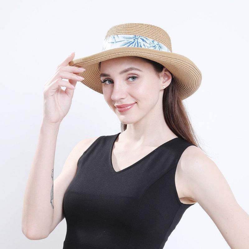 Damen Sonnenschutz Reise Strand Sonnenhut Elegant Bowknot Jazz Hat Flacher Hut Strohhut