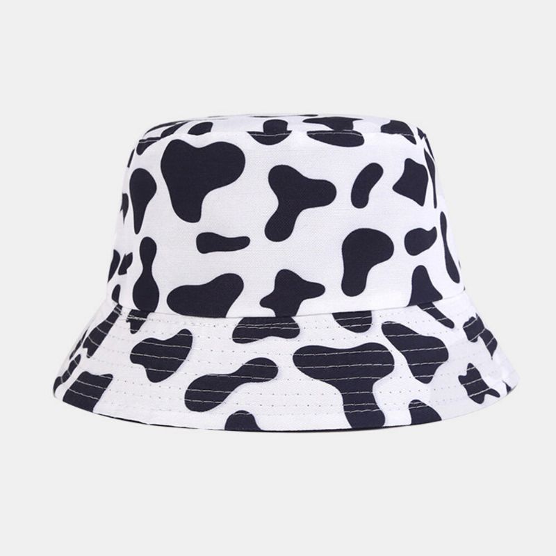 Doppelseitig Zu Tragender Damen-bucket Hat Mit Zebra-kuh-panda-muster Modischer Lässiger Allgleiches-sonnenschutz-strandhut