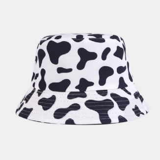 Doppelseitig Zu Tragender Damen-bucket Hat Mit Zebra-kuh-panda-muster Modischer Lässiger Allgleiches-sonnenschutz-strandhut